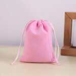 Short Plush drawstring pouch bag