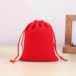 Short Plush drawstring pouch bag - 图片 4